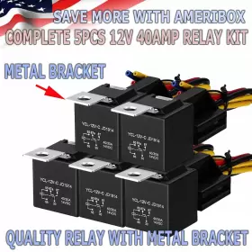 Scmgs5 Scytek Electronics 5 Pack 12v 30/40 Amp 5-pin Spdt Automotive Car Relay Wires And Harness Socket Set