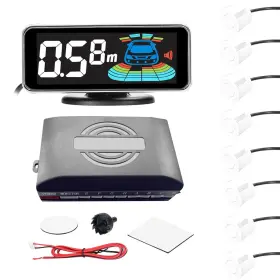 Toj6088660475517nl Shkalacar Car Parking Sensors 8-sensor Kit Lcd Led Display Reverse Backup Warning Buzzer