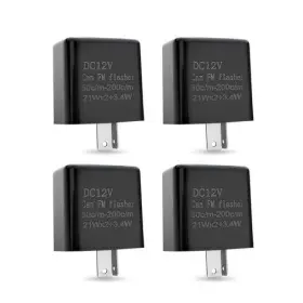 Talumpn21 Taluoka Car 12v Led Turn Signal Hyper Flash Relay 2 Pin Speed Adjustable 4 Pcs Black