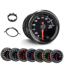 Tchenpart Tc-dyb02 7 Color 8-18 Volts Voltage Range Volt Gauge Kit 2-1/16 Inch Voltmeter