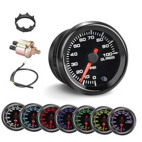 Tchenpart Tc-yyb05 7 Color 0-100 Psi Tinted Kit 2-1/16 Inch 52mm Led Backlight - Oil Pressure Gauge