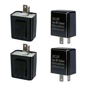 Teybouk Teydz506bl-4ps-1 4 Pcs 2 Pin Flasher Relay Adjustable Frequency Blinker Waterproof Car