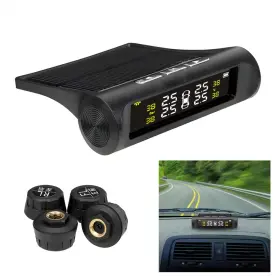 19071 Turbo-roofinds 4 Sensors Car Tpms Tyre Pressure Monitoring System Solar Powered Digital Lcd Dis
