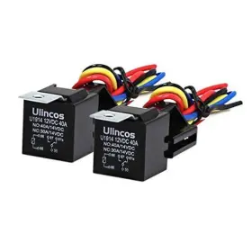 U1914 Ulincos Auto Relay With 14awg Wire Harness 12v Dc 30/40a Spdt 5-pin Pack Of 2