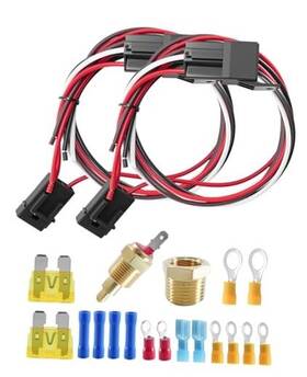 Urbandrive Auto Parts Defrk-251120 Dual Electric Fan Relay Kit Fit For 10-16 Inch Cooling Fans 12v 40a