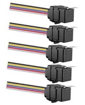 0811mqcjdq01 Vicalltec 5pcs 80/60 Ampere 12 V Dc Car Relay With 5-pin Wiring Harness Connector 5pin