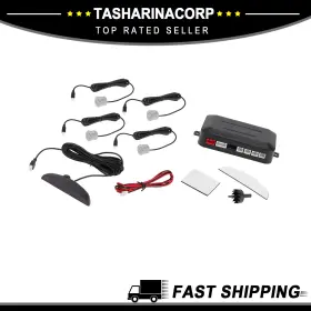 X Autohaux 619668418333 Universal Piece Of 4 Car Reverse Backup Radar System Parking Sensors Silver Tone