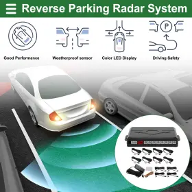 X Autohaux 641832225416 Car Auto Vehicle Reverse Backup Radar System Front 8 Pcs Parking Sensor