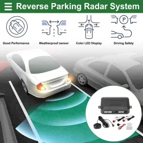 X Autohaux 656417752409 Vehicle Reverse Backup Radar System Rear 2 Parking Sensors