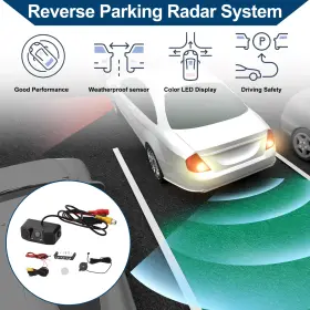 X Autohaux 656417971442 Auto Vehicle Reverse Backup Radar System Parking Sensors Buzzer Beeps