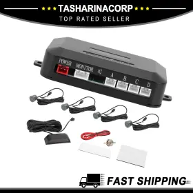 X Autohaux 678202085295 Auto Vehicle Reverse Backup Radar System 4 Parking Sensors Gray New