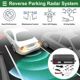 X Autohaux 781954285810 Reverse Backup Radar System Parking Sensors Rear 4 Pcs