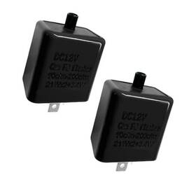 Xjvss Xjvss-20654lf 2 Pcs 12v Led Flasher Relay Adjustable 2-pin Turn Signal And Hazard Black