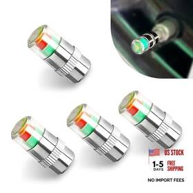 Yekoaru Youmpn6 Tire Pressure Monitor Valve Stem Caps 2.4bar 36psi Car 4 Pcs Silver