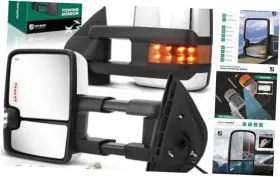 Yhtmi0010 Ytautoparts Towing Mirrors For 07-14 Silverado Sierra Tahoe Yukon Xl Suburban