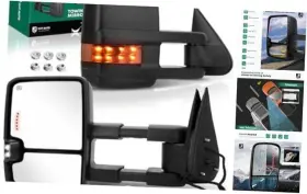 Yhtmi0013 Ytautoparts Towing Mirrors For 1999-2002 Silverado Sierra Tahoe Yukon Xl Black
