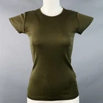 Ralph Lauren Size Olive Green Mercerized Cotton Crew Neck T-shirt Casual Top Pre-owned. Price: $72.00.