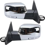 Pair Side Mirror Lh+rh For 13-19 Ram 1500 Chrome Power Fold Heated Temper Sensor New. Price: $259.98.