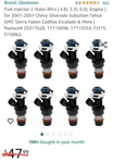 Gledewen Fuel Injectors Gmc Chevy Cadillac Buick 4.8L 5.3L 6.0L New. Price: $25.00.