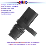 For Honda Accord Civic Clarity Cr-v PC1084 Camshaft Position Sensor 3751059BJ01 New. Price: $15.75.