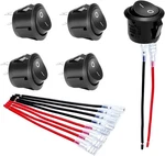 5-PACK Round Red Rocker Switches, 12V 2-PIN Toggle With Wires, 5PCS New. Price: $8.28.