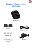 Motorcycle Tpms Tire Pressure Monitor System With 2 External Sensors, Auto Tyre New. Price: $134.10.