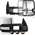 Switchback Towing Mirror Compatible With Light, Chrome Silver New. Price: $315.97.