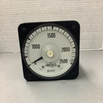 Crompton 077-08AA-LSTU Ac Ammeter 0-2500A, 4-1/2" (B43) New. Price: $200.00.